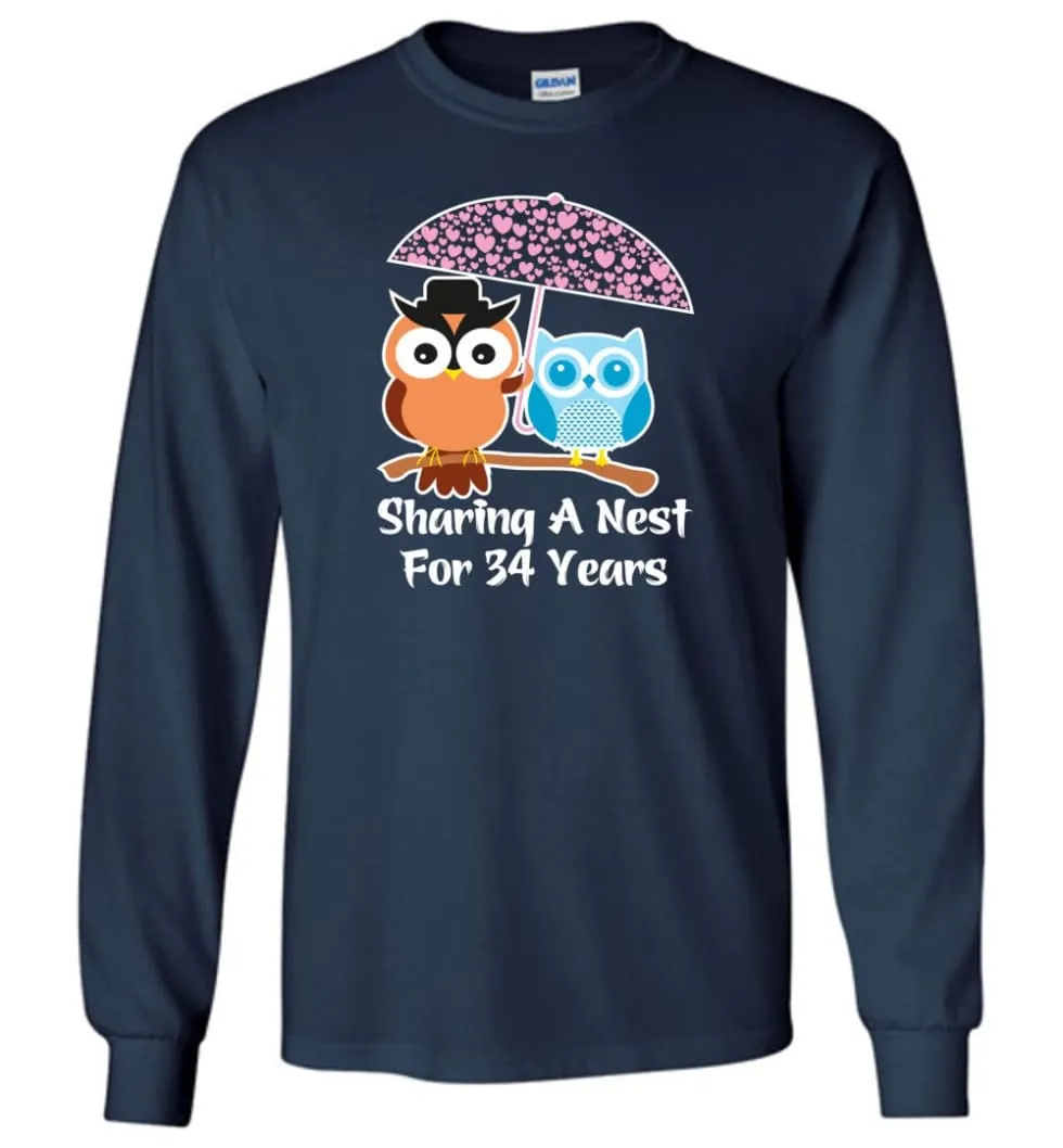 34 Years Wedding Anniversary Gifts Valentine's Day Long Sleeve T-Shirt