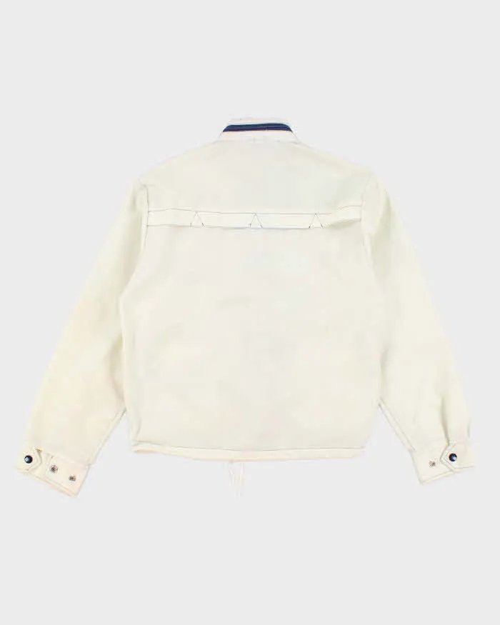 70s Vintage Men's Cream Hooded Shell Jacket - M