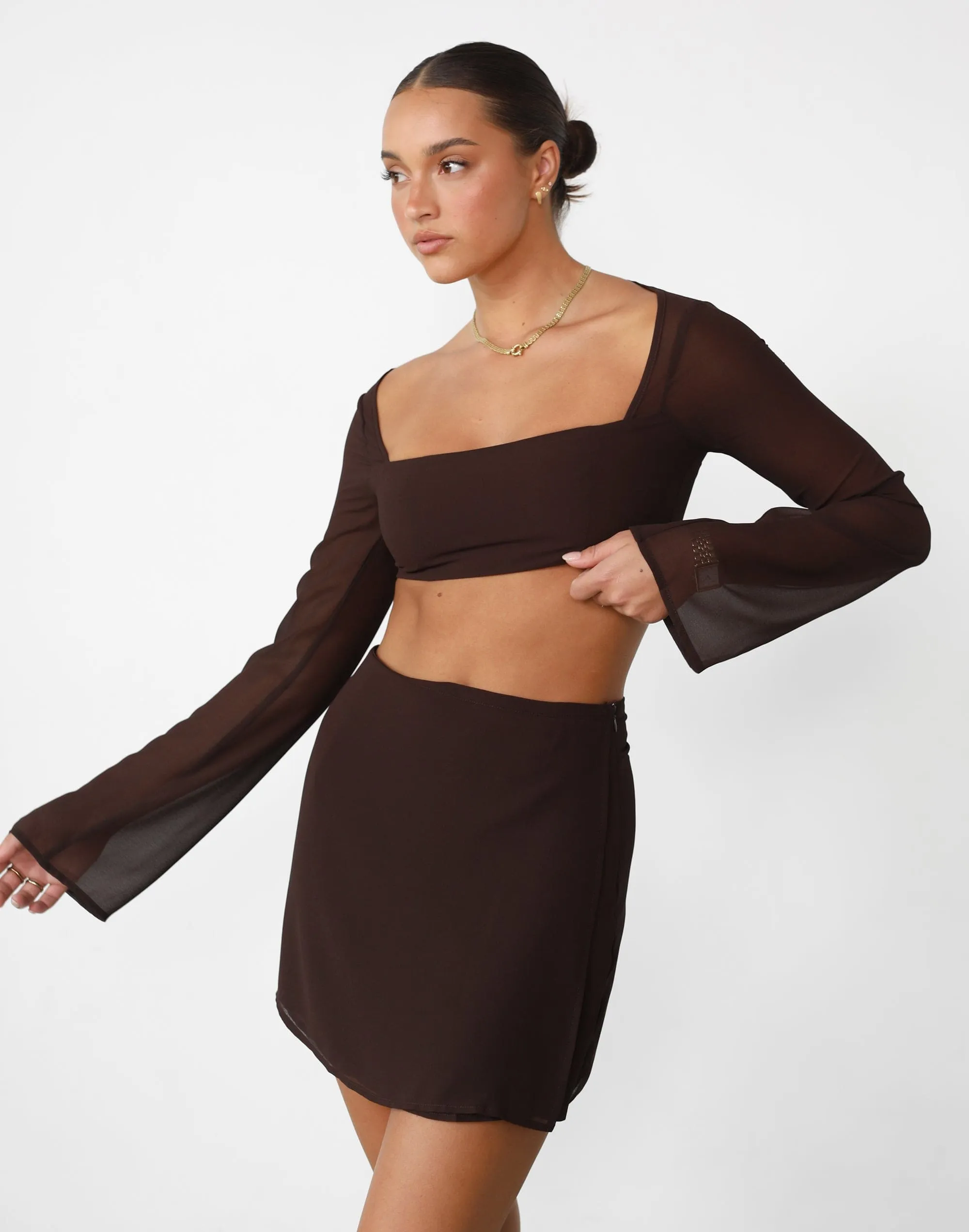 Abby Mini Skirt (Cocoa)