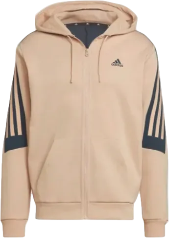 adidas Beige Future Icons 3-stripes Full Zip Hoodie BNWT  UK L