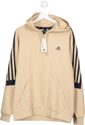 adidas Beige Future Icons 3-stripes Full Zip Hoodie BNWT  UK L