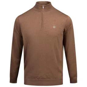 Autumn Crest Quarter Zip Knit British Tan - AW24