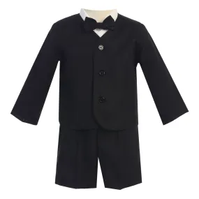 Baby Boys Black Eton Short Formal Ring Bearer Easter Suit 6-24M