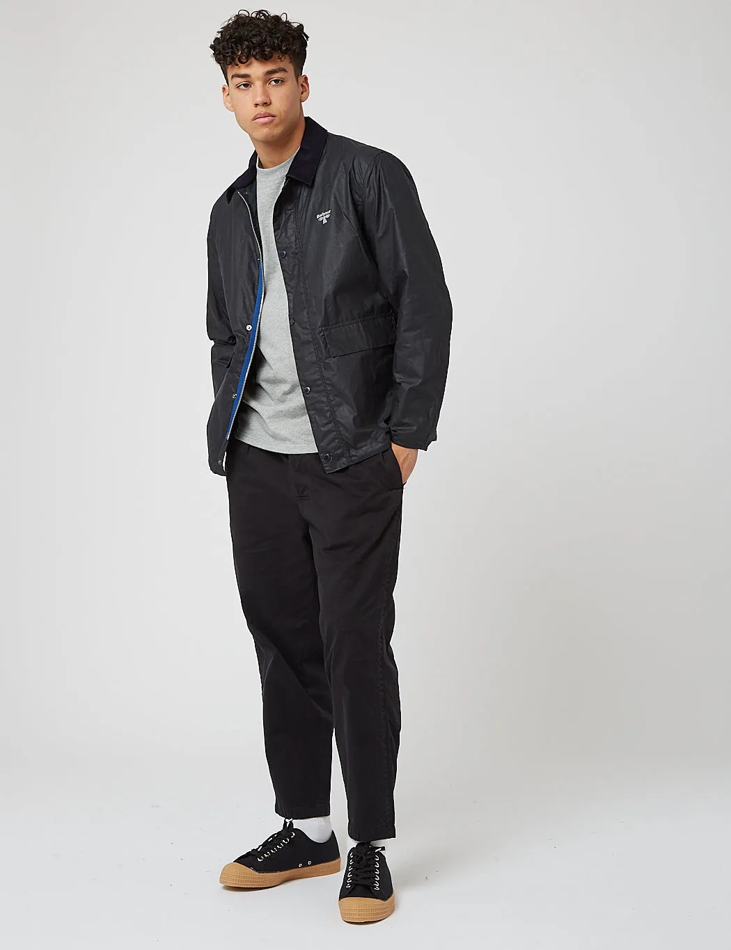 Barbour Beacon Broad Wax Jacket - Navy Blue