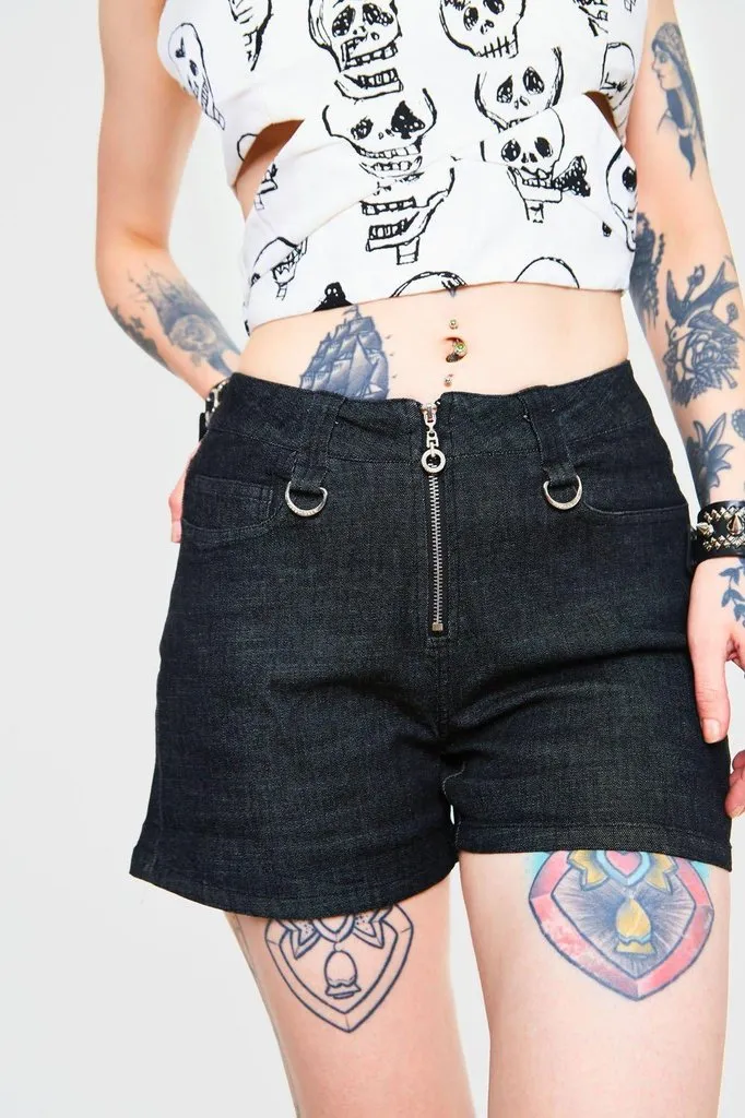 Black Denim Shorts