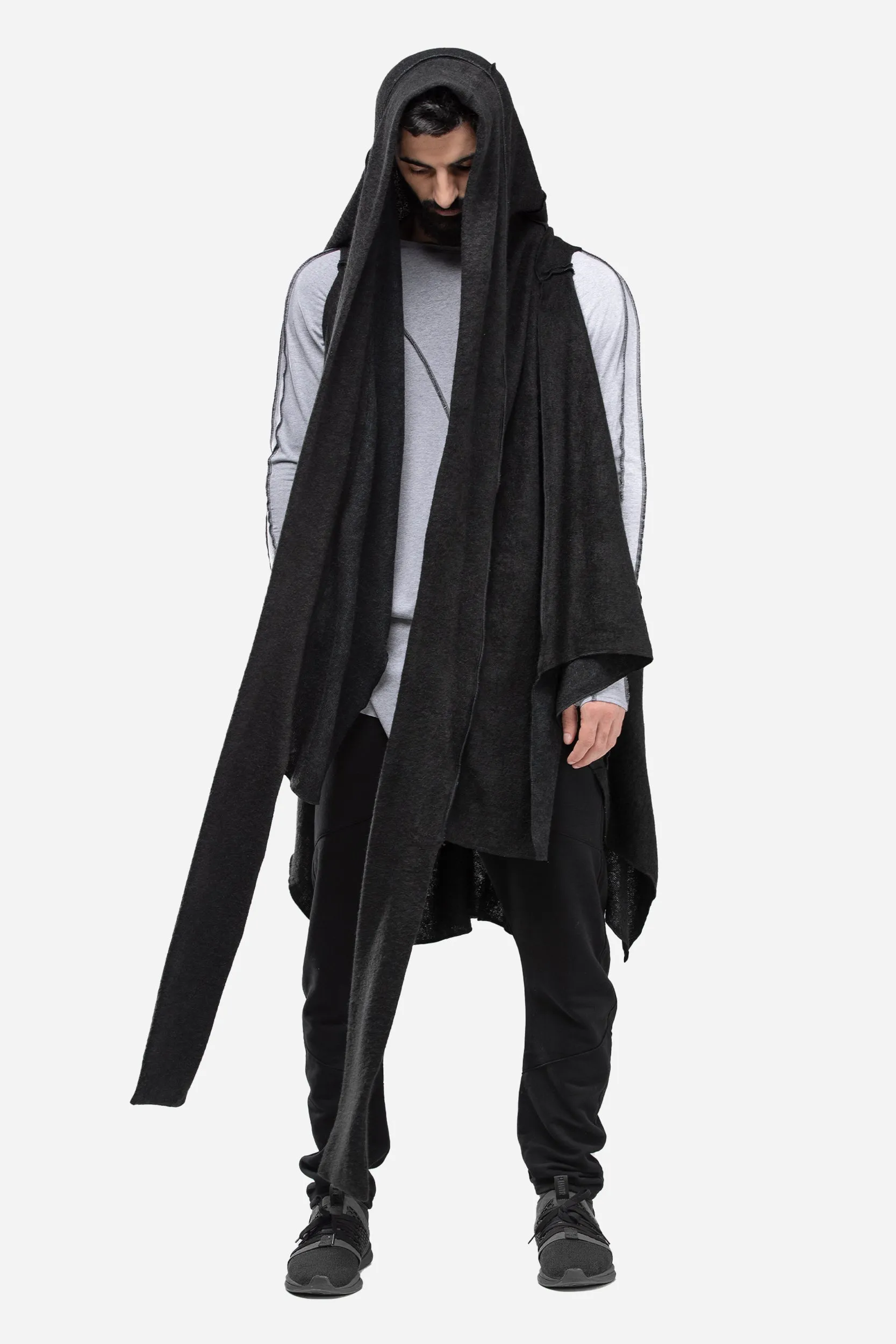 Black sleeveless coat all