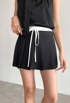 Blake Pleated Skort in Black