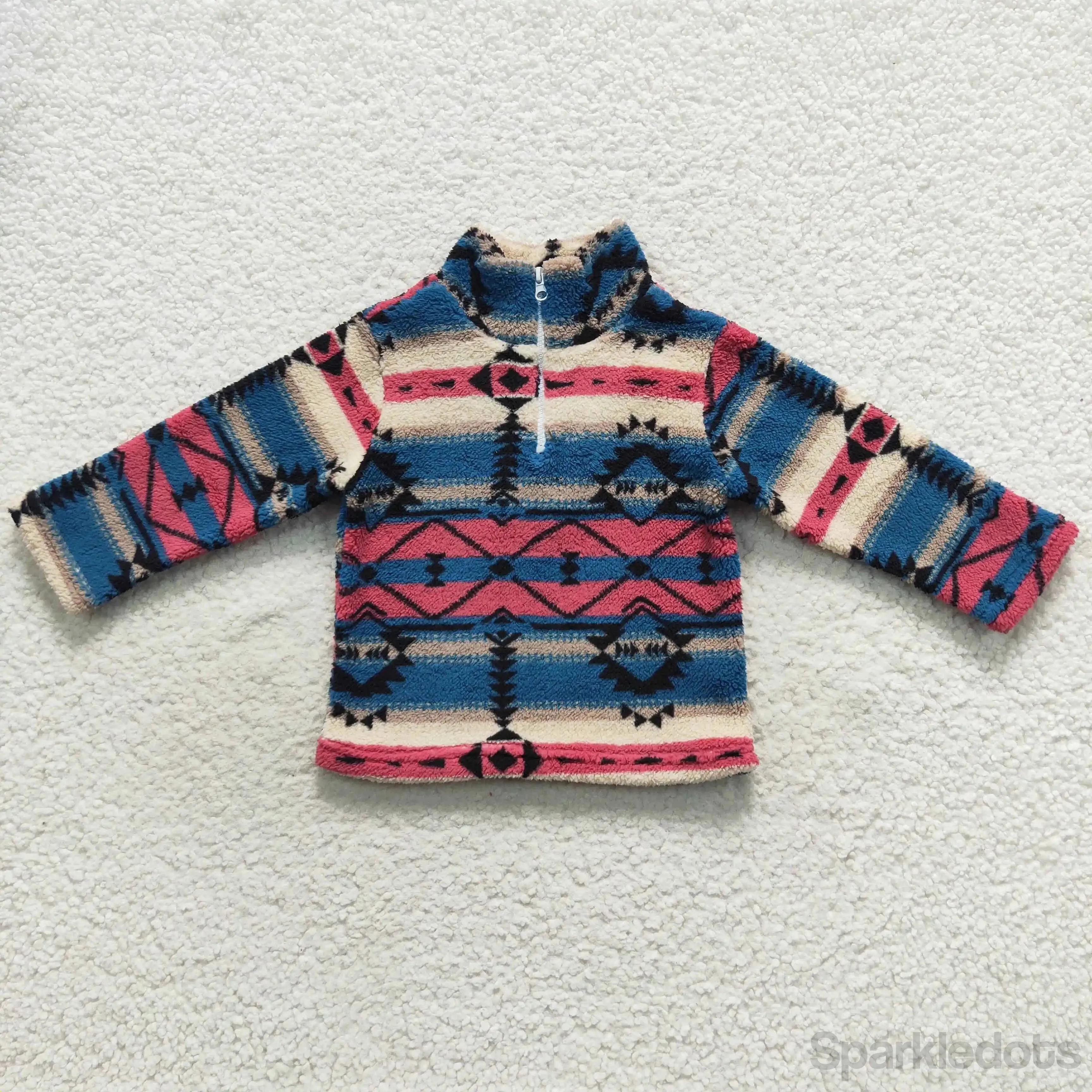 Boys Jacket - Fuzzy Fleece - Western Aztec Southwest to 14/16