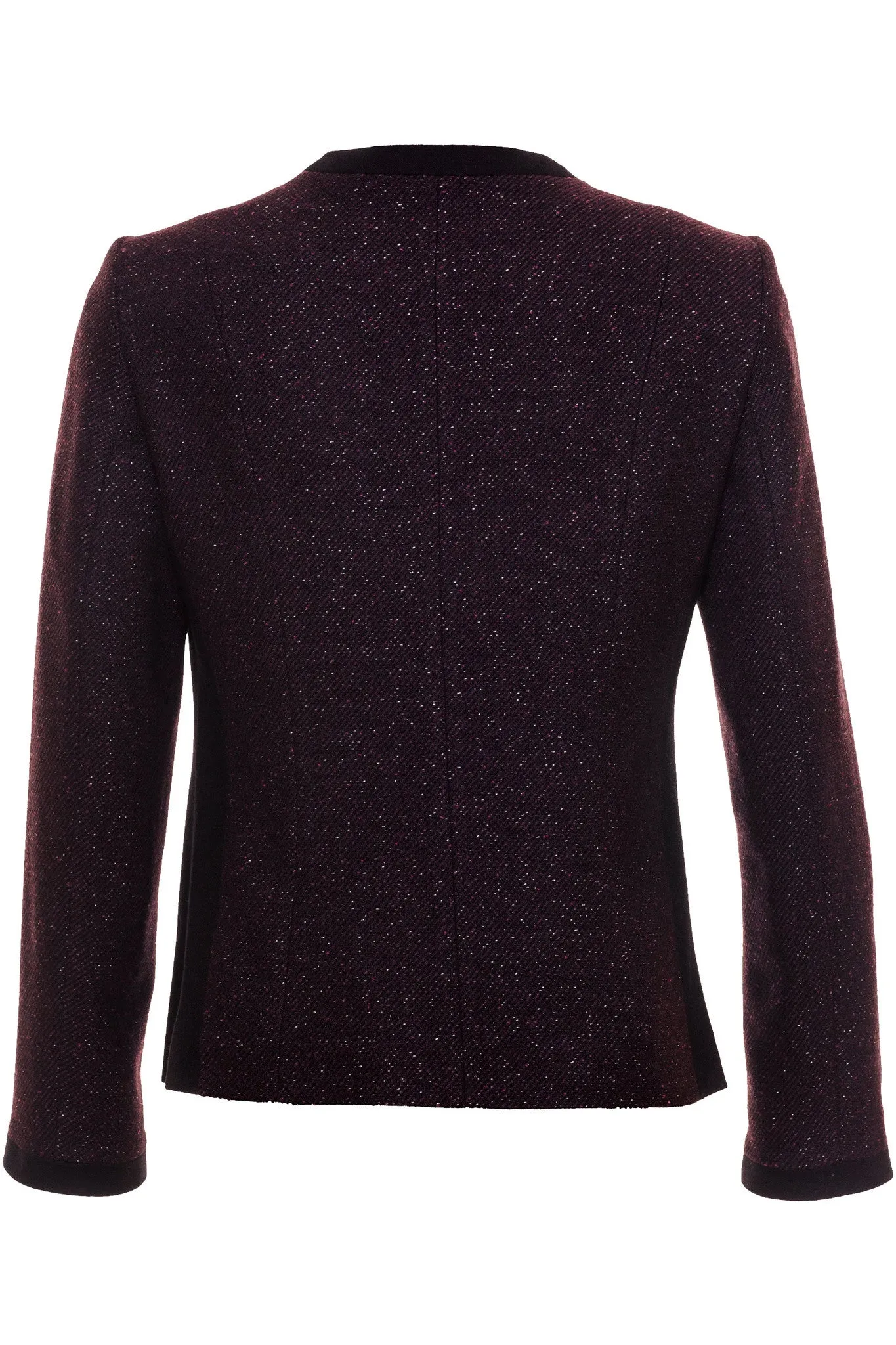 Busy Clothing Womens Plum And Black Sparkle Wool Blend Jacket