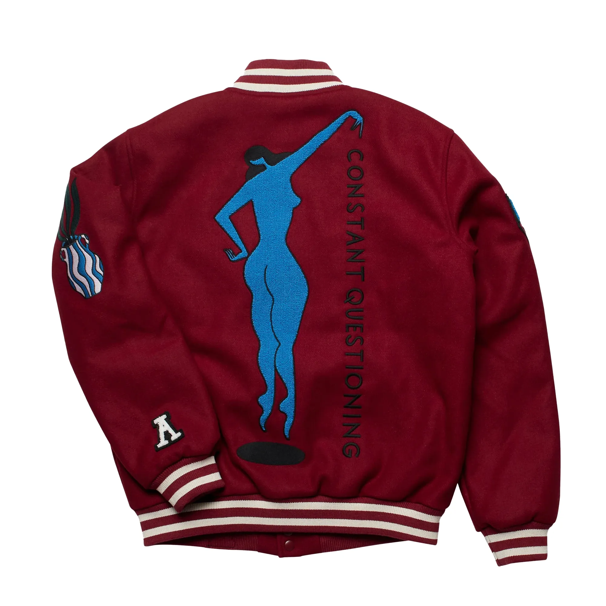 By Parra Run Sit & Bike Varsity Jacket Dark Red 50141