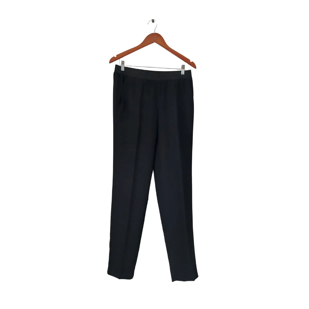 Calvin Klein Black Georgette Straight-leg Pants | Like New |