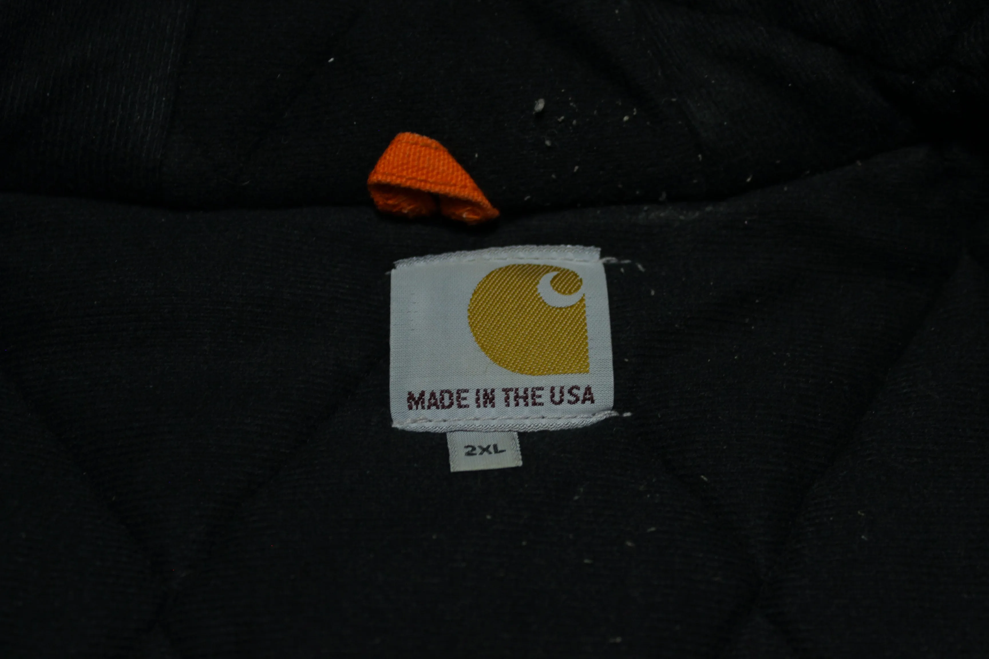 Carhartt J140 BLZ Blaze Orange Hooded Insulated Quilt Lined USA Made Work Jacket