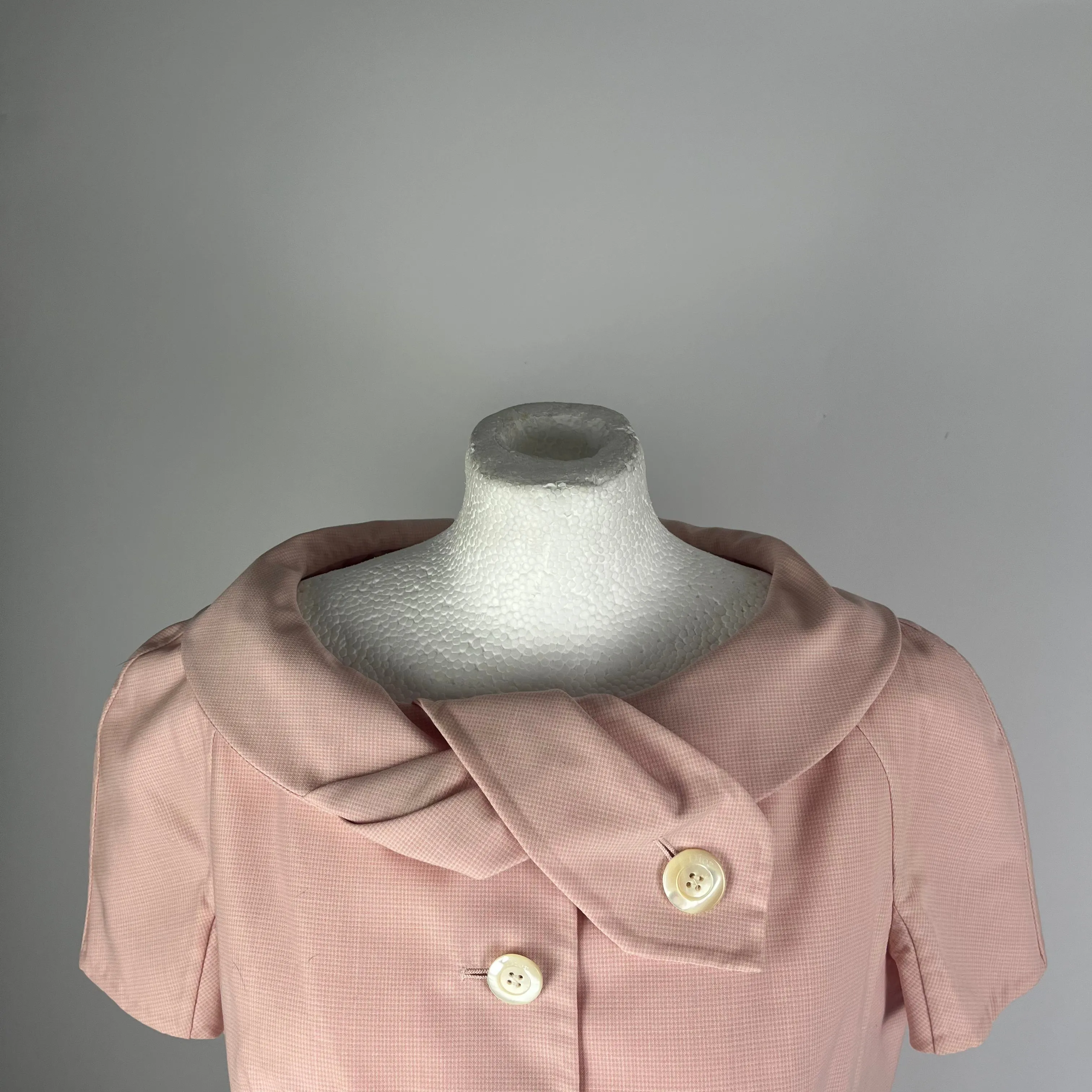 Christian Dior Pink Puppytooth Check Short Sleeve Jacket  XL