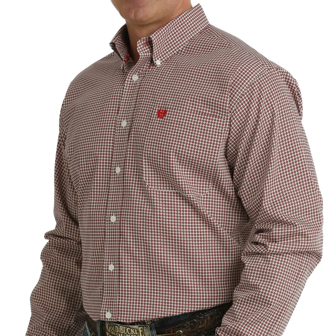 Cinch Men's Geometric Hex Button-Down Shirt In Red