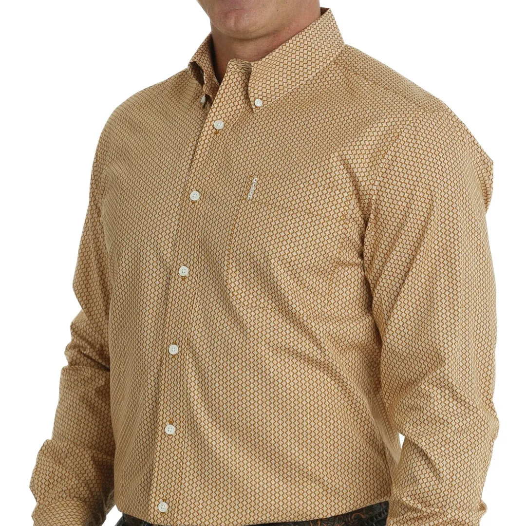 Cinch Men's Modern Fit Button-Down Shirt In Tan