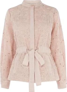 Coast Blush Pink Lace Belted Jacket BNWT UK 14