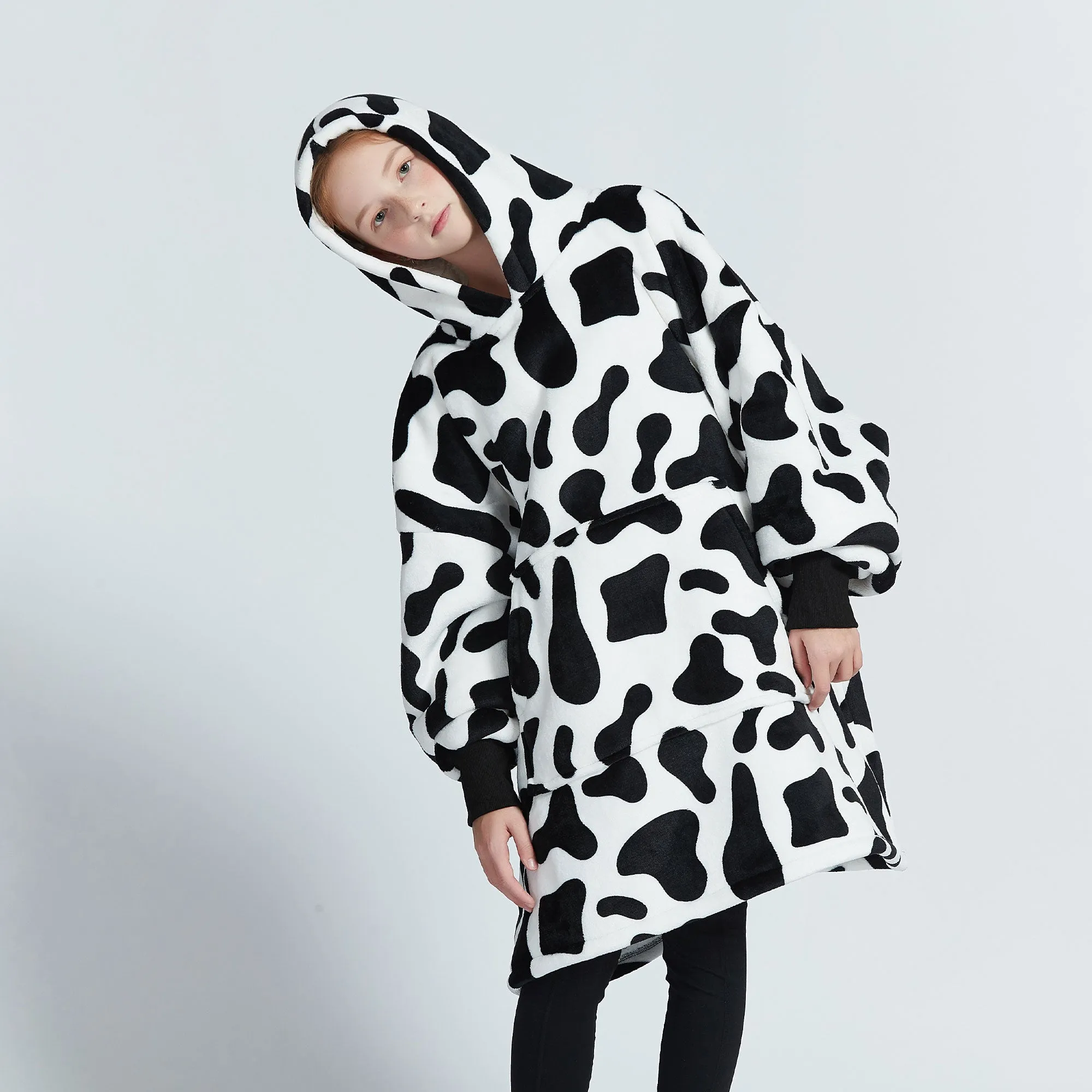 Cow Kids Hoodie Blanket