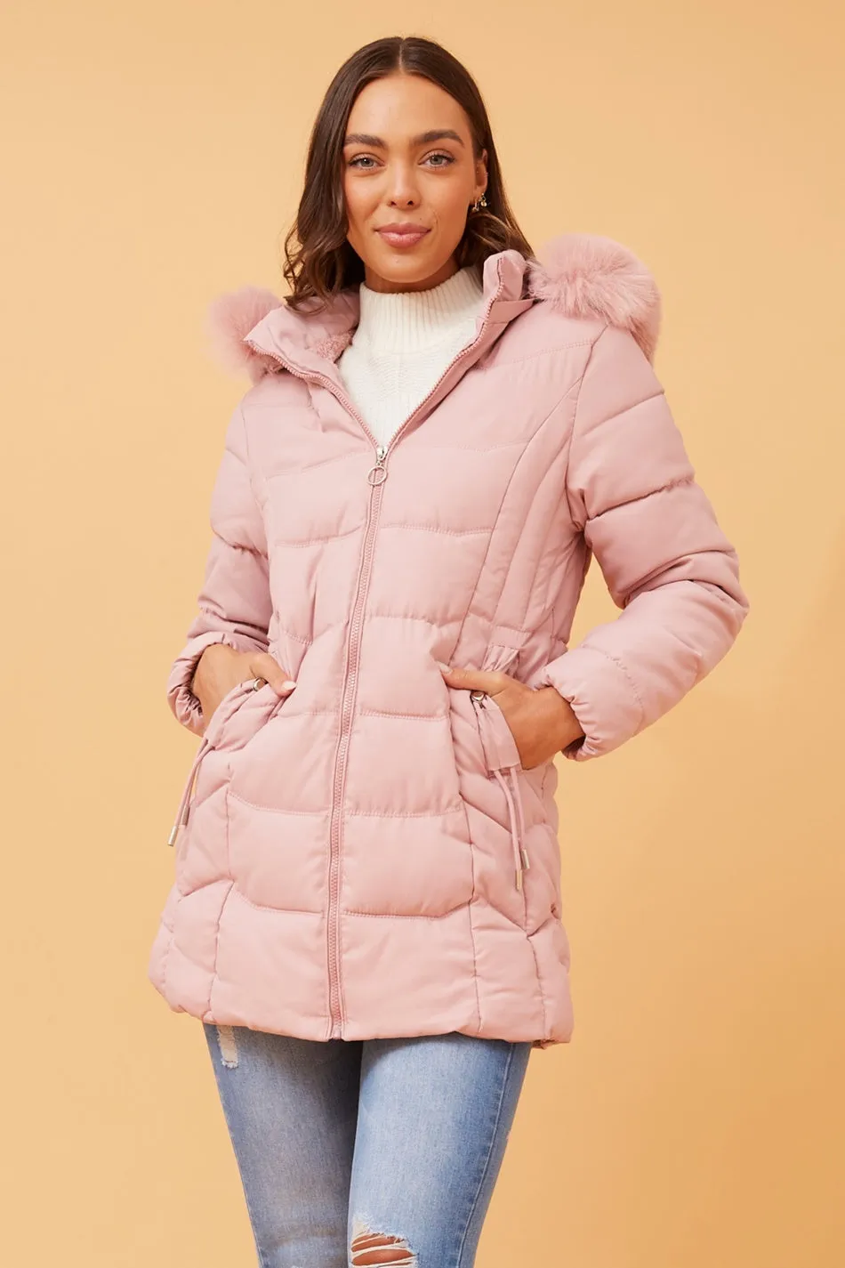 ELAINE FUR HOOD PUFFER COAT