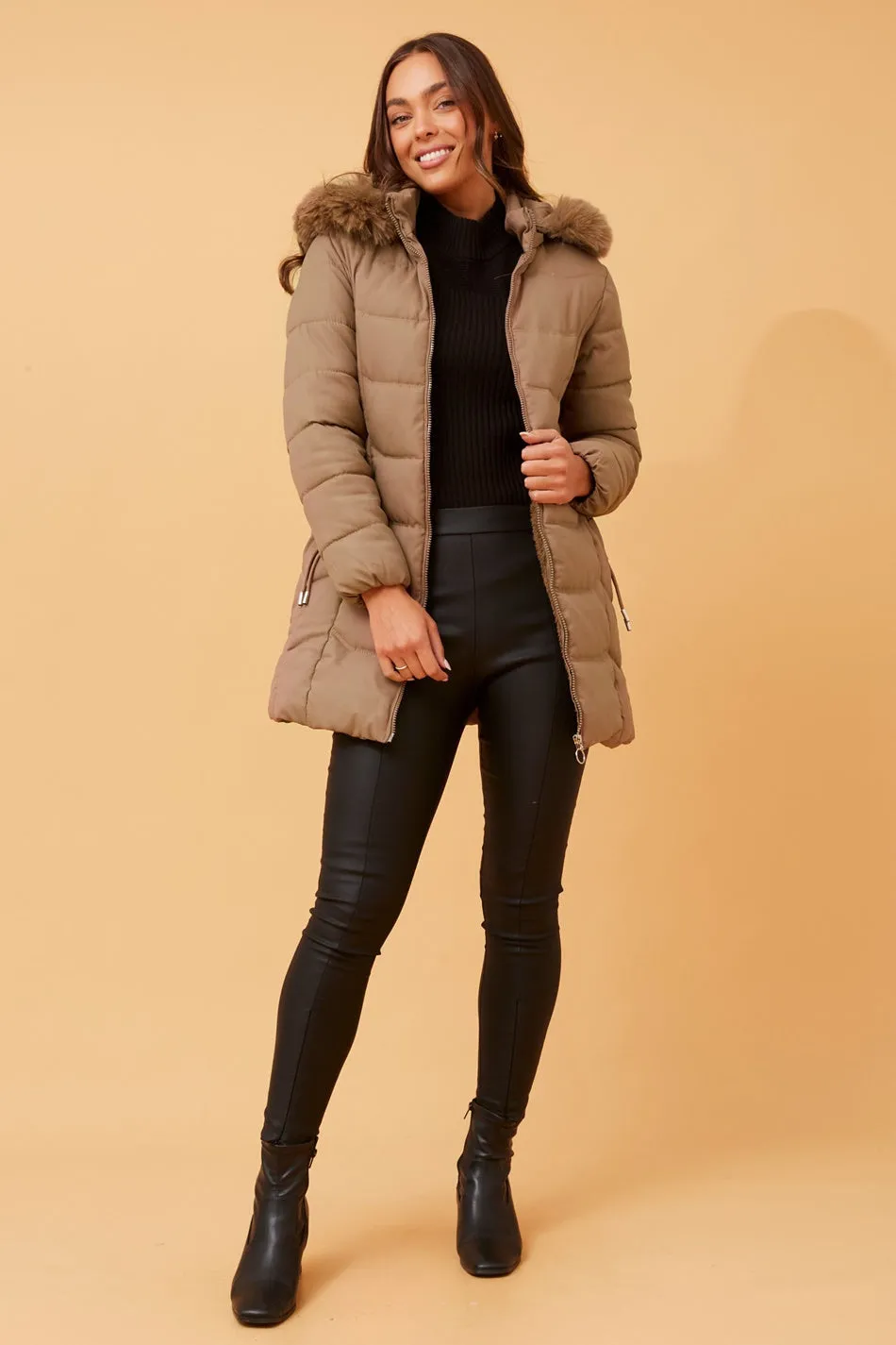 ELAINE FUR HOOD PUFFER COAT