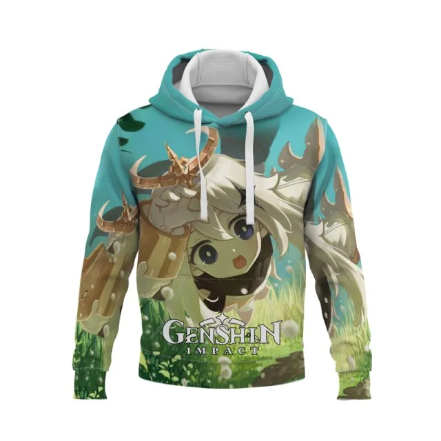 Game Genshin Impact Hoodies Men Women's Sweatshirt Boys Clothing Anime 3D Hoody Sexy Girl Klee XIAO Mens Hoodie kids Pullovers