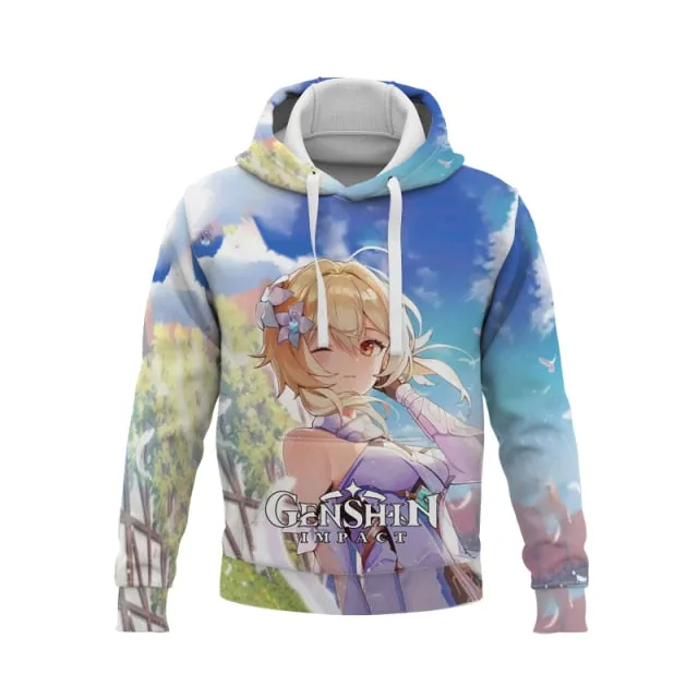 Game Genshin Impact Hoodies Men Women's Sweatshirt Boys Clothing Anime 3D Hoody Sexy Girl Klee XIAO Mens Hoodie kids Pullovers