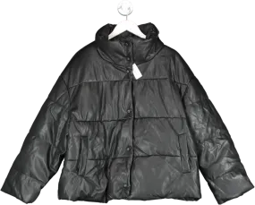 George Black Leather Effect Puffer Jacket BNWT UK XL