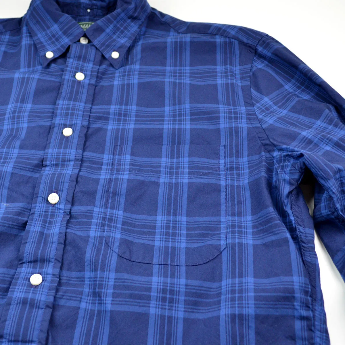 Gitman Vintage - Check Shirt - Blue On Blue Indigo