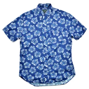 Gitman Vintage - Hibiscus Girls Short-Sleeve Shirt - Blue