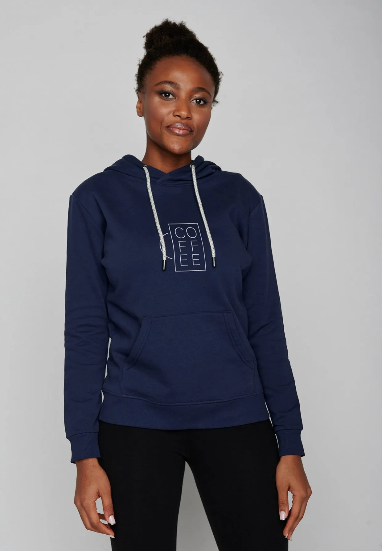 Greenbomb Women's Navy Coffee Cup Chipper Hoodie