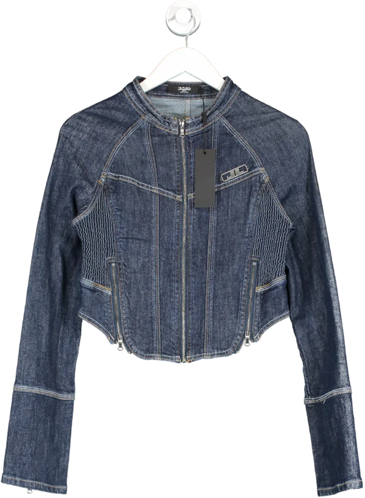 Jaded London Womens Blue Hudson Denim Corset Jacket in Indigo Wash - Size UK L