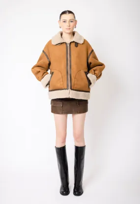 Jaqui Shearling Vegan Suede Jacket