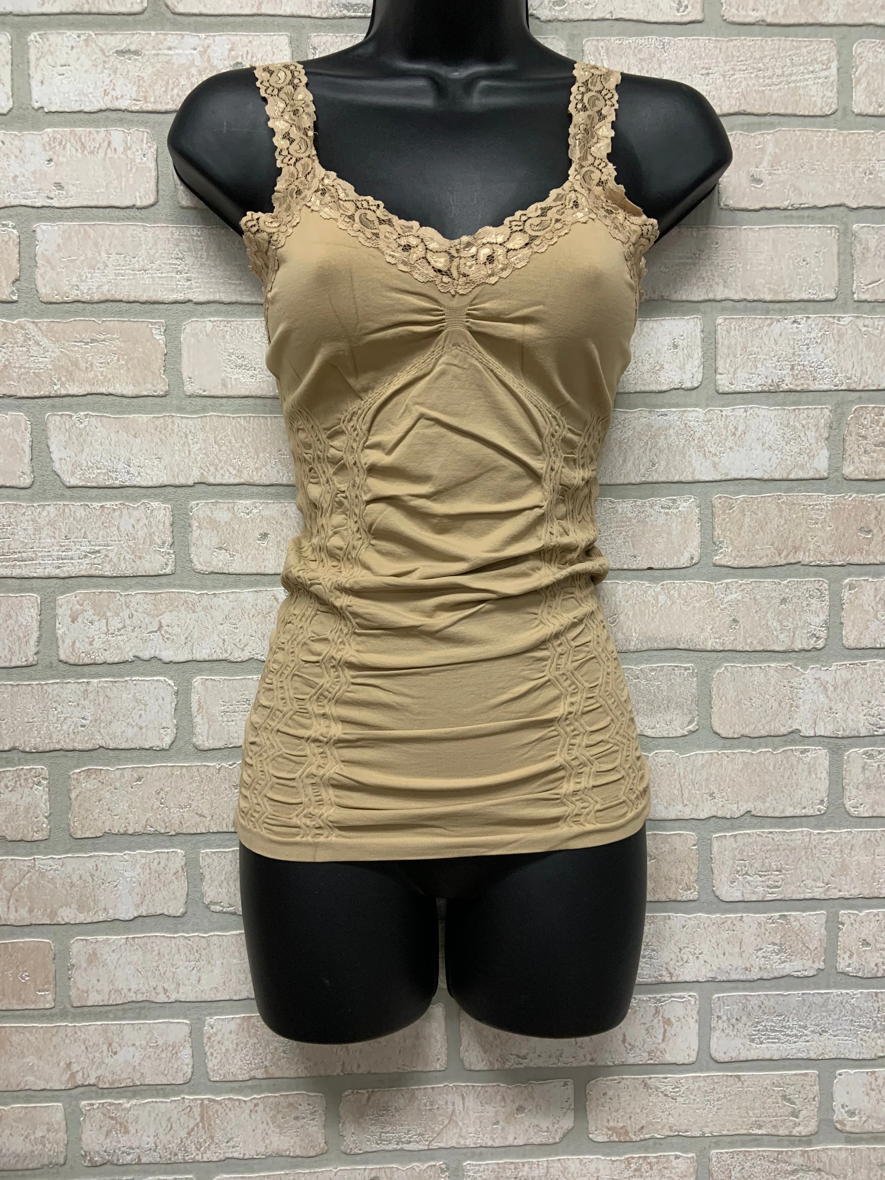 Jr Lace Cami - Tan Tank Top