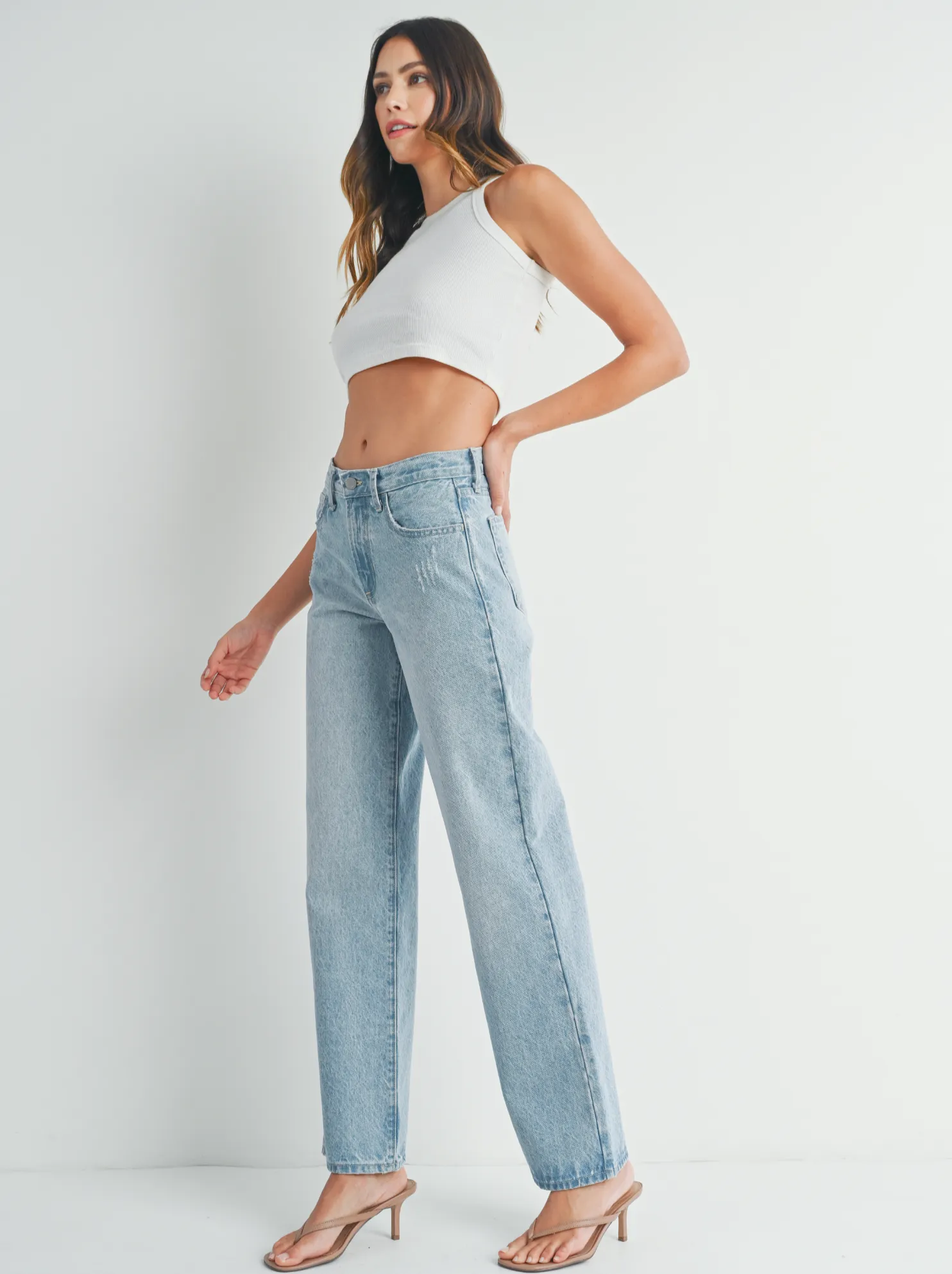 Just Black Denim : Relaxed Straight Jeans