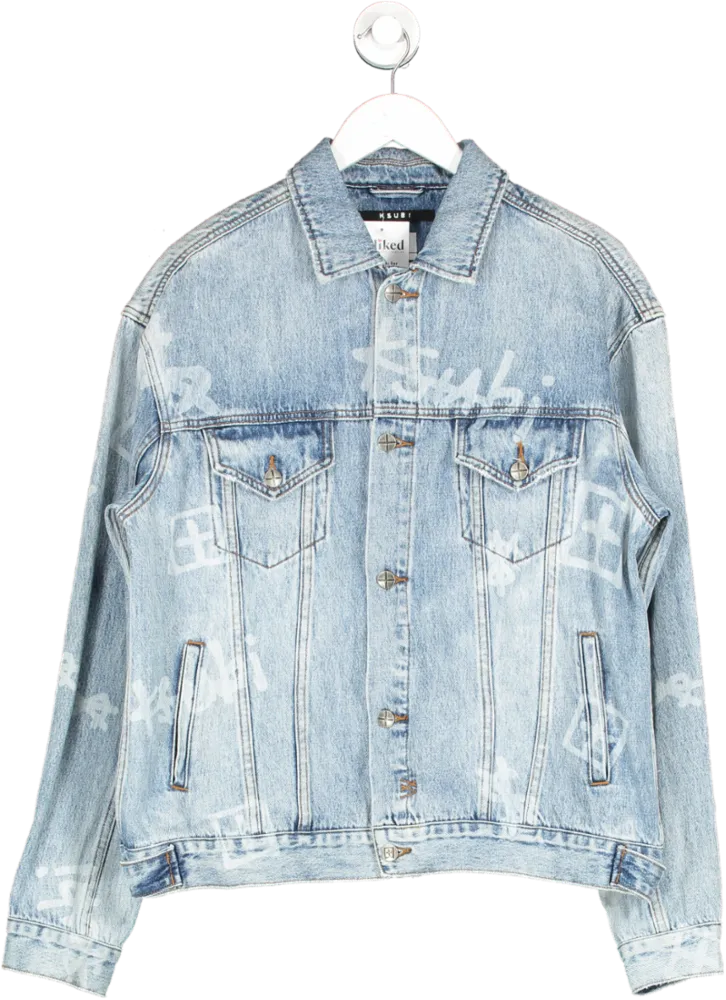 Ksubi Blue Oh G Acid Trip Denim Jacket UK S