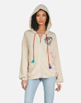 Lauren Moshi Aisha Peace Love Camel Zipper Hoodie