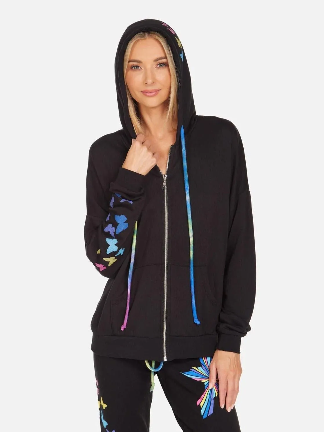 Lauren Moshi Yolanda Shooting Star Zipper Hoodie