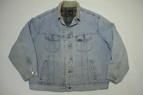 Lee Riveted  Barn Chore 90s Vintage Blanket Lined Corduroy Collar Jean Trucker Jacket