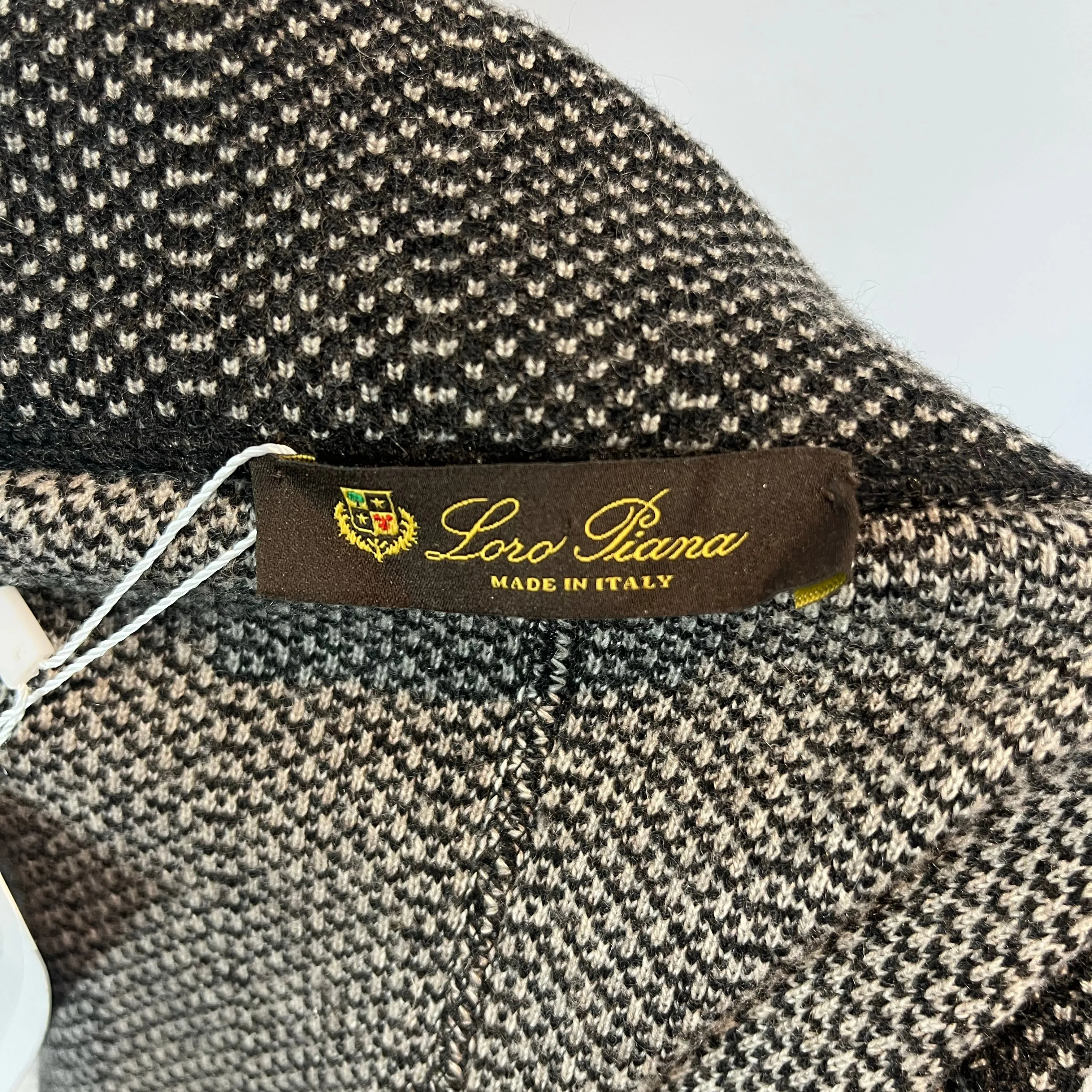 Loro Piana Black & Grey Knit Cashmere Jacket S