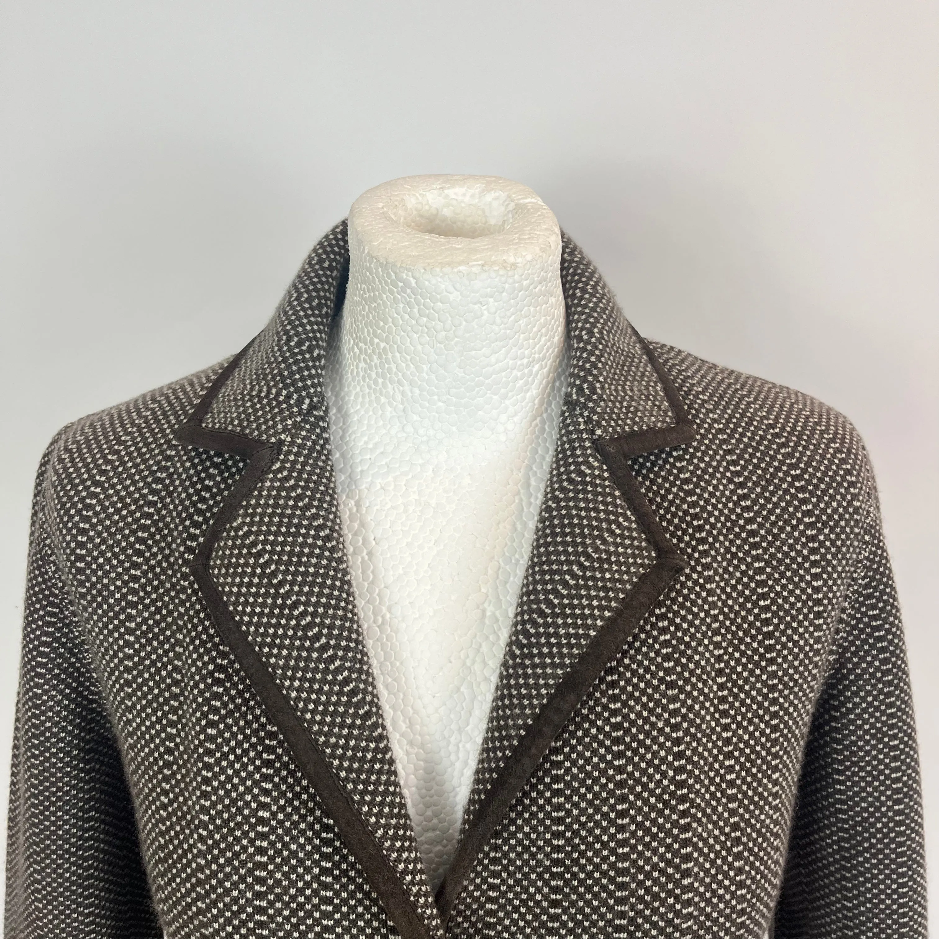 Loro Piana Brown & Ecru Knit Cashmere Jacket S