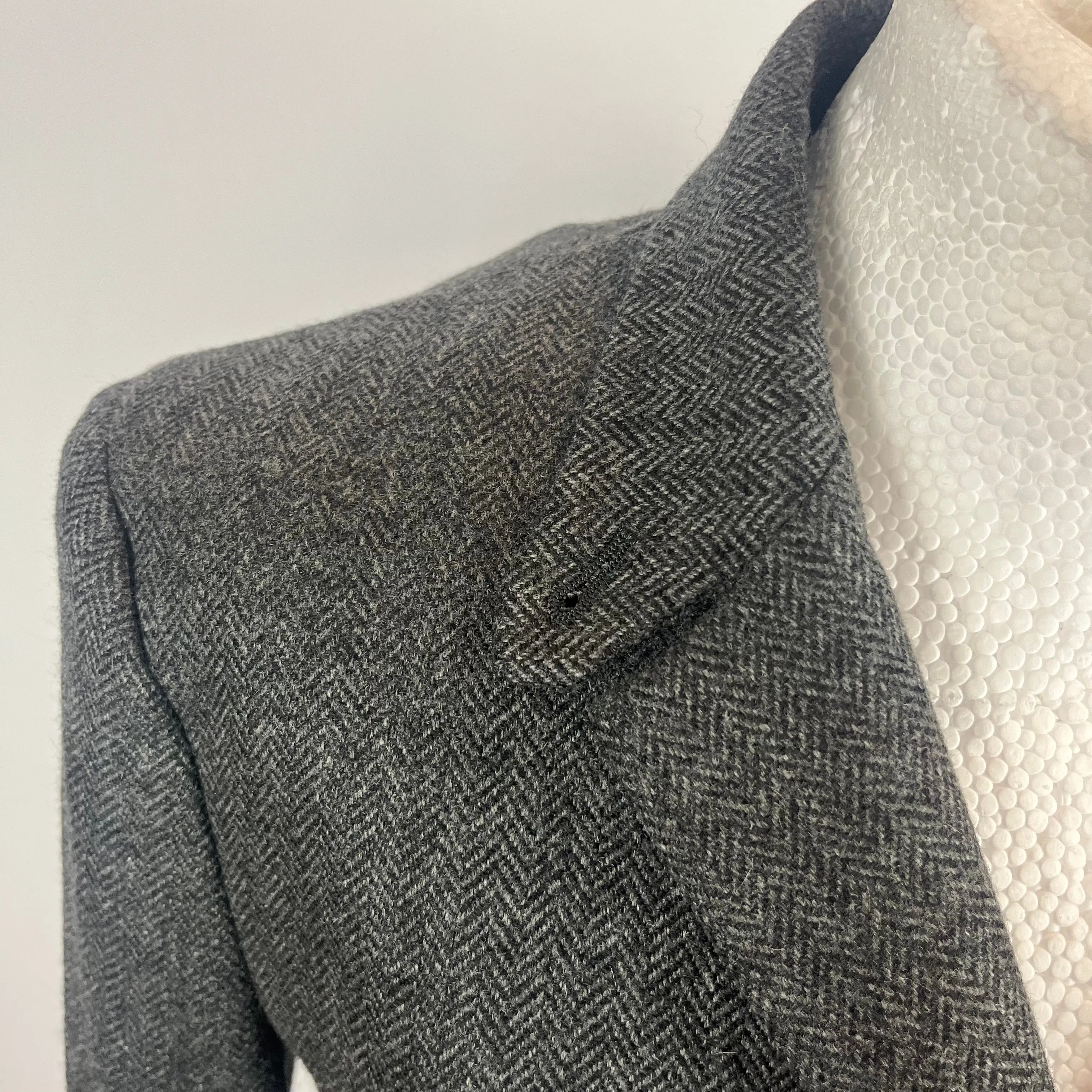 Loro Piana Charcoal Herringbone Cashmere Jacket S