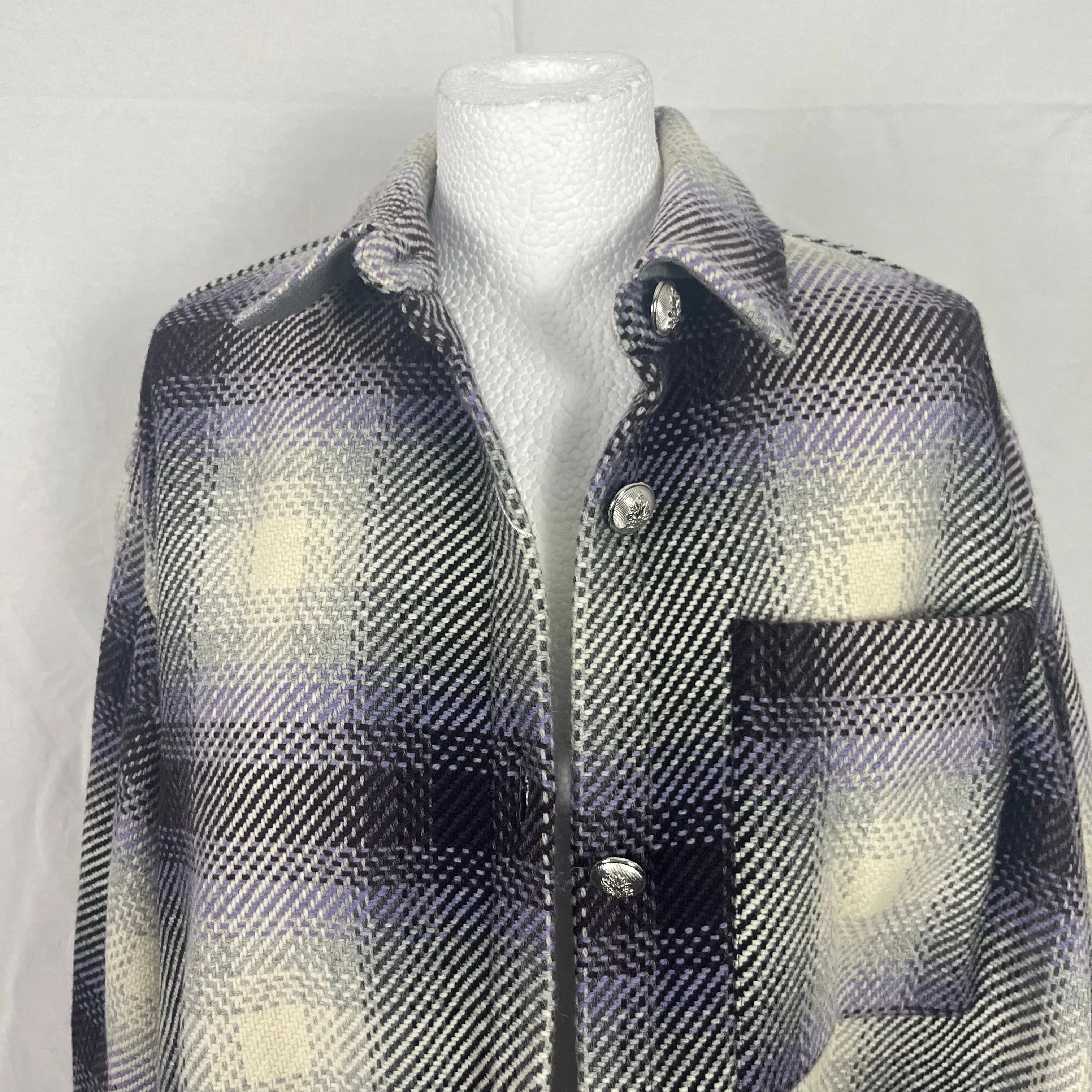 Maje New 350 Parma Check Wool Overshirt Jacket S/M/L