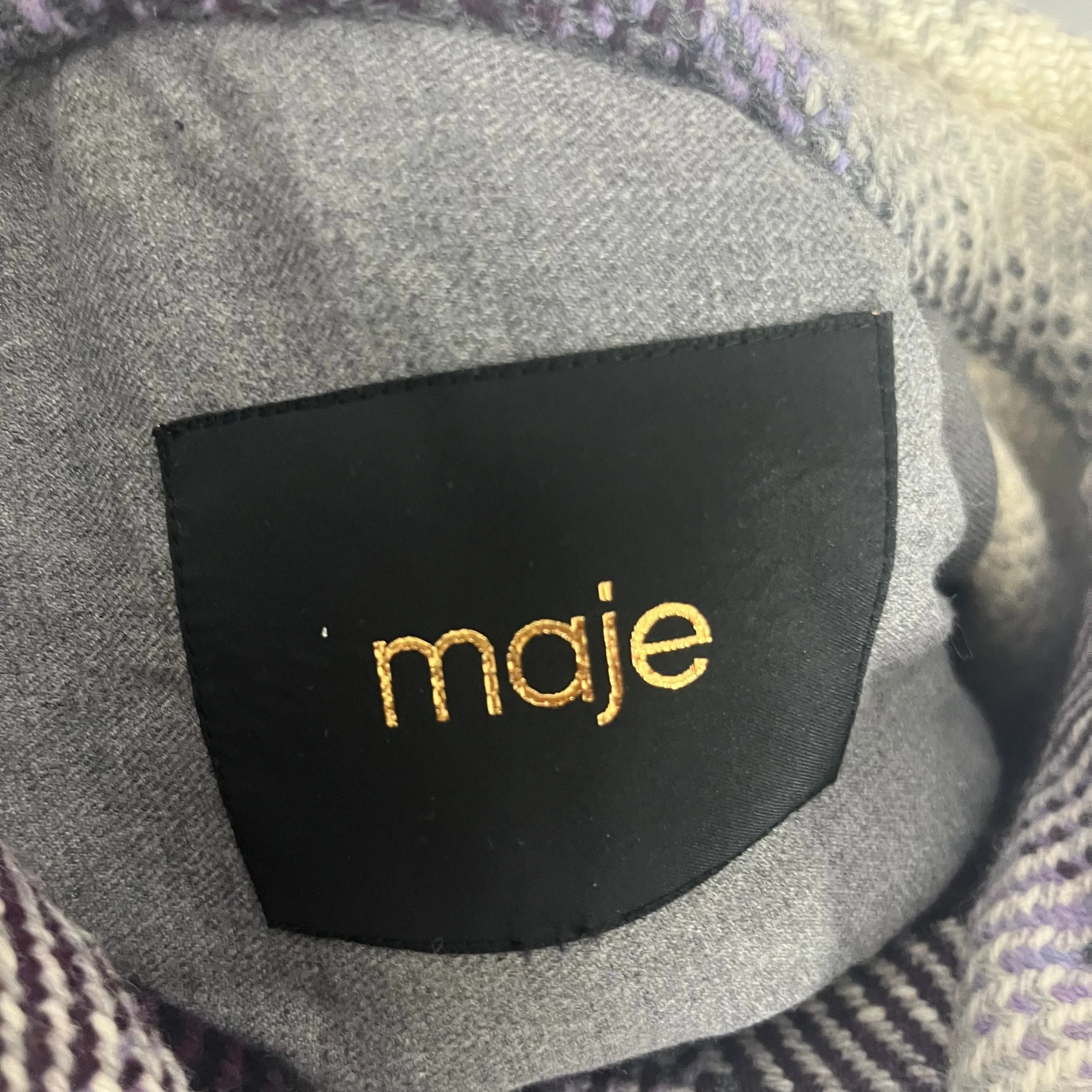 Maje New 350 Parma Check Wool Overshirt Jacket S/M/L