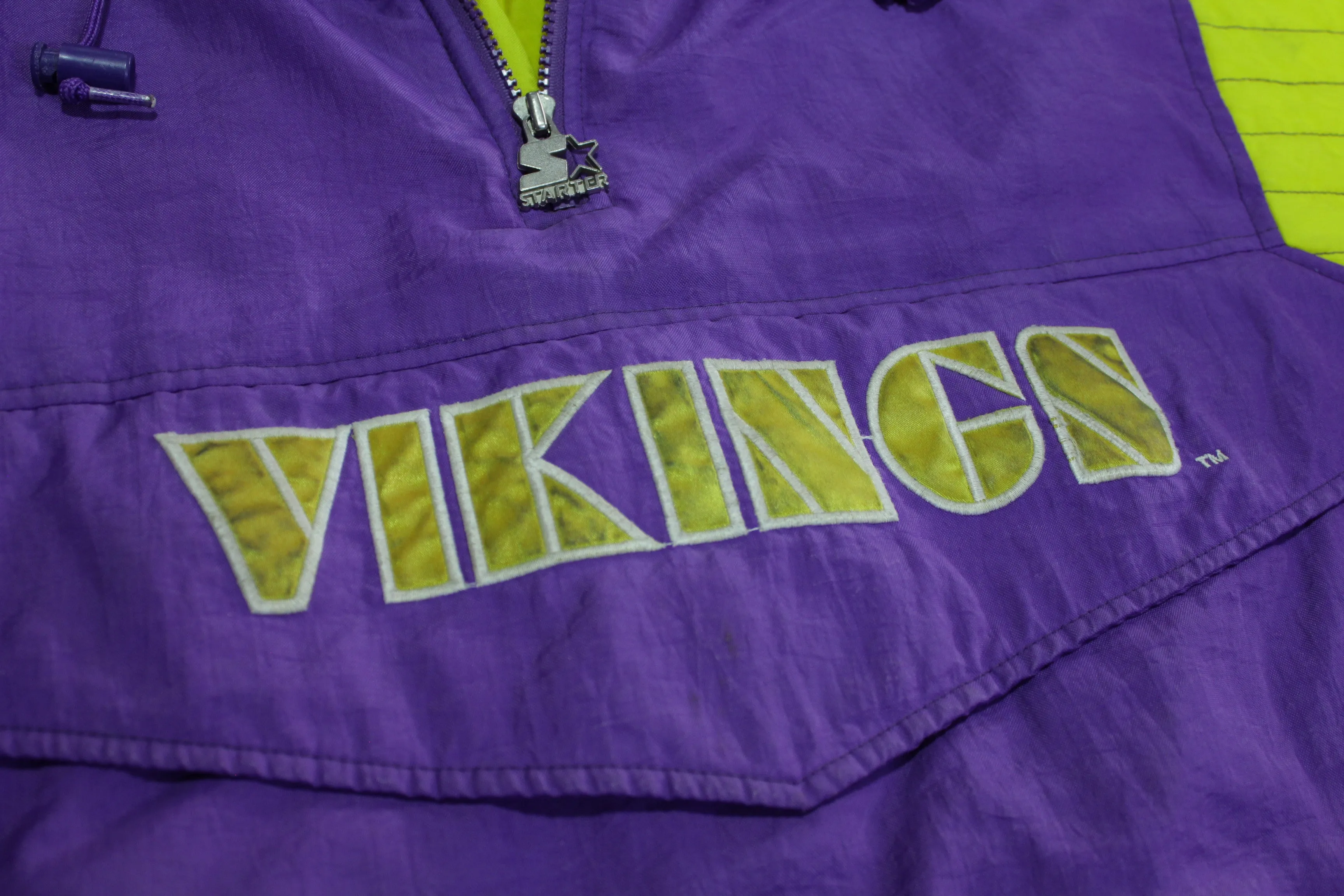 Minnesota Vikings Pro Line Vintage Pullover Distressed Parka Starter Hooded Jacket