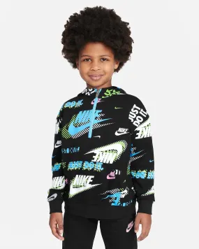 NIKE JUNIOR ACTIVE JOY FRENCH TERRY PULLOVER BLACK HOODIE