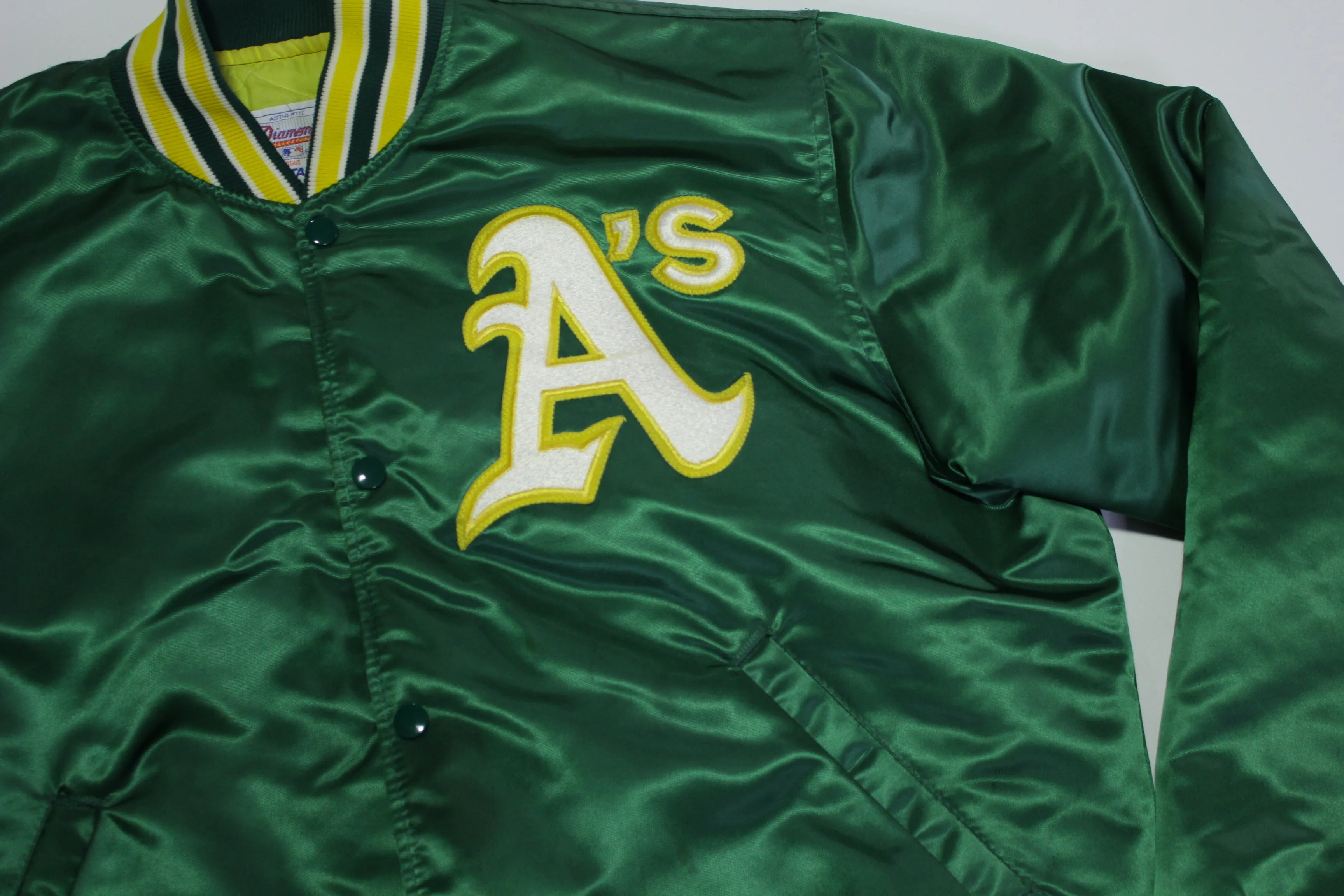 Oakland Athletics Vintage 80's Satin Starter Made in USA Quilt Lined MLB Jacket