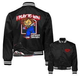 Retro 8 Playoffs Play To Win Satin Jacket