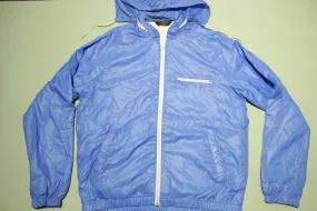 Sears Royal Blue Hideaway Hood Vintage 70's Zip Up Windbreaker Jacket