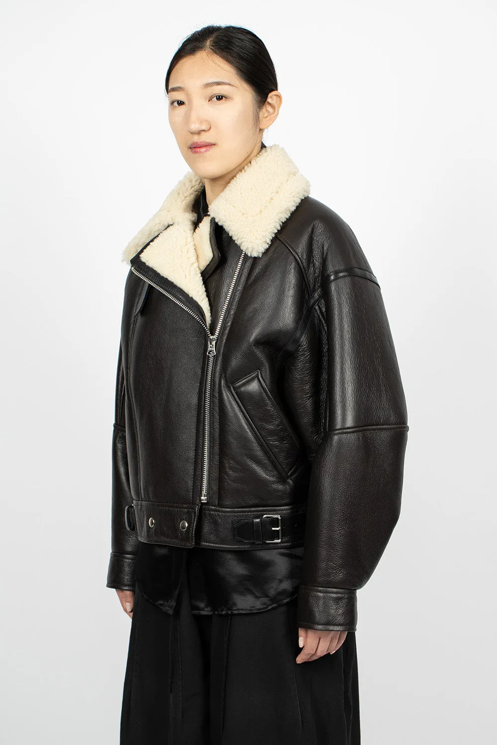 Shearling Jacket Dark Brown