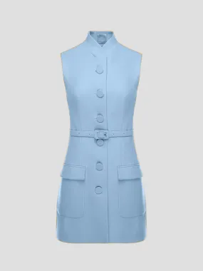 Sky Blue Page Sleeveless Jacket