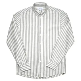 Soulland - Goldsmith Button-down Shirt - White / Green Stripes